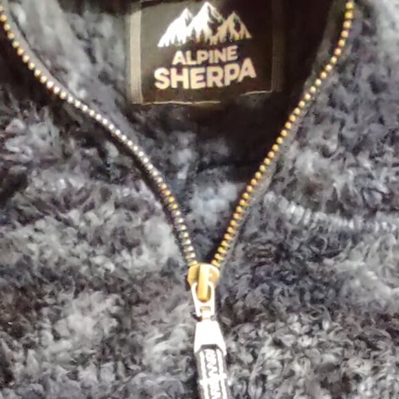ALPINE SHERPA FLEECE PULLOVER DARK BLUE & BLACK PATTERN WOMEN'S SIZE 2XL(XXL) - Picture 6 of 10